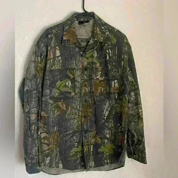 Men's Hunter's View Apparel Button Down Long Sleeve Shirt camo Jacket Medium - Picture 3 of 5